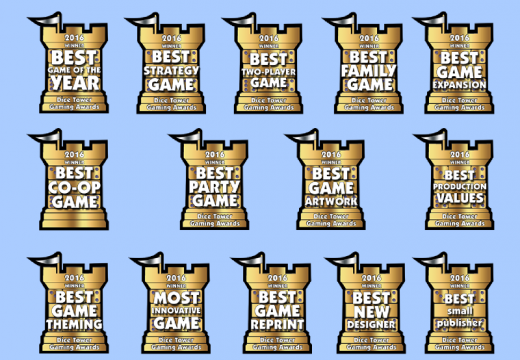Jaké hry získaly cenu Dice Tower 2016